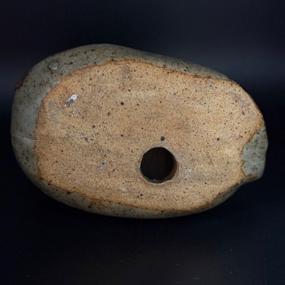 Unsigned Tonala Style Mexican Folk Art Pottery Bird Nature Design 5 inch Tan Cat - Picture 4 of 7